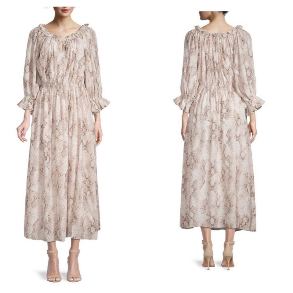 ELIE TAHARI
Snakeskin-Print Silk 100% Maxi Dress size S New with tag